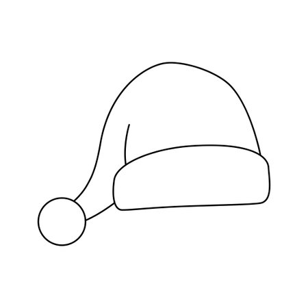 Coloring page with Santa Hat for kidsのイラスト素材