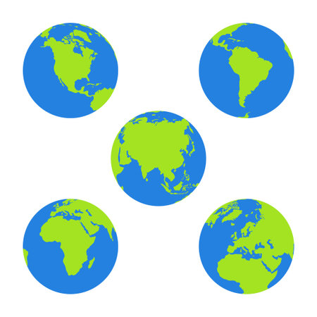 Globe flat design style on white backgroundのイラスト素材