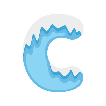 Letter C Snow, vector illustrationのイラスト素材