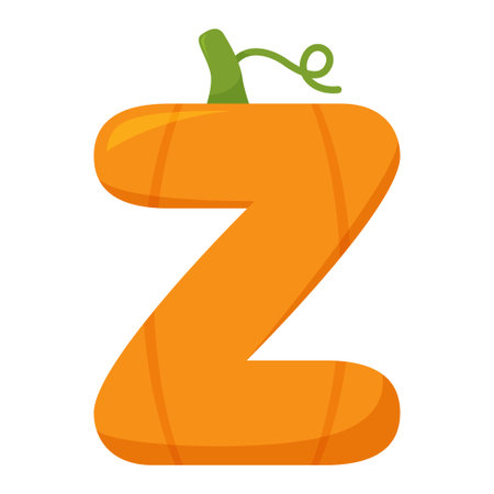 Letter Z Pumpkin, vector illustrationのイラスト素材