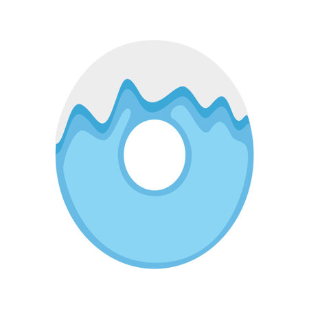 Number 0 Snow, vector illustrationのイラスト素材