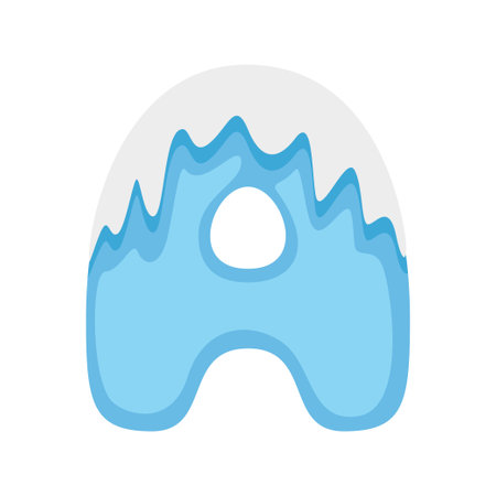 Letter A Snow, vector illustrationのイラスト素材