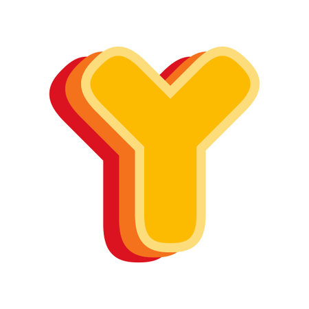 Letter Y Orange, vector illustrationのイラスト素材