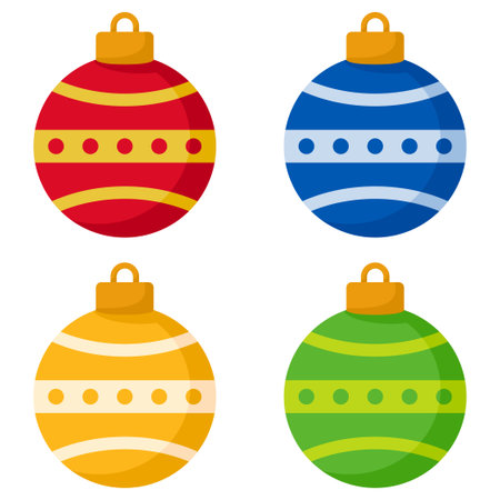 Christmas Ball isolated on white backgroundのイラスト素材