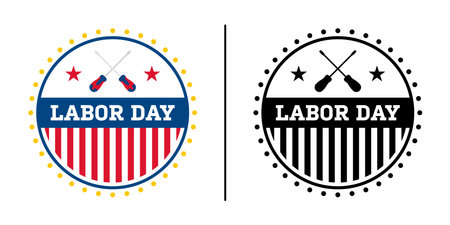 Happy Labor Day banner isolated on white backgroundのイラスト素材