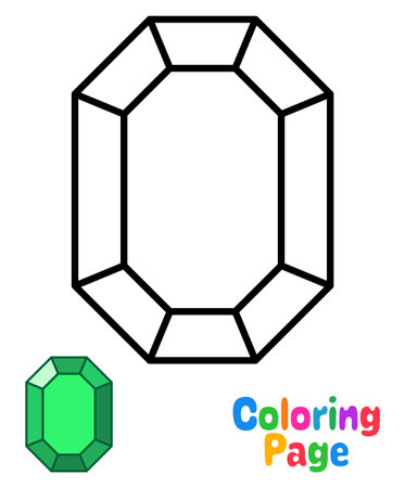 Coloring page with Gemstone for kidsのイラスト素材