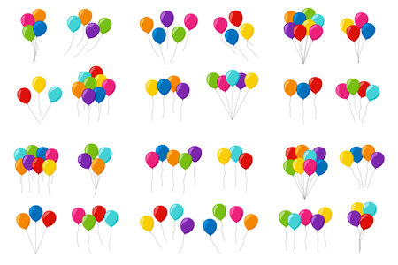 Set of Balloon isolated on white backgroundのイラスト素材