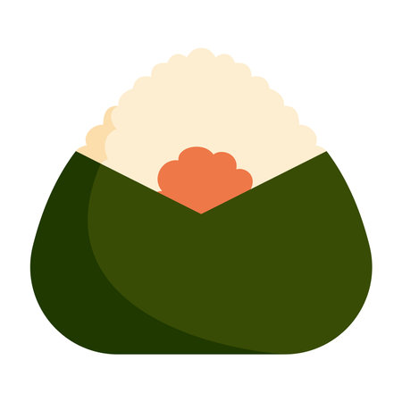 Onigiri in flat style isolatedのイラスト素材