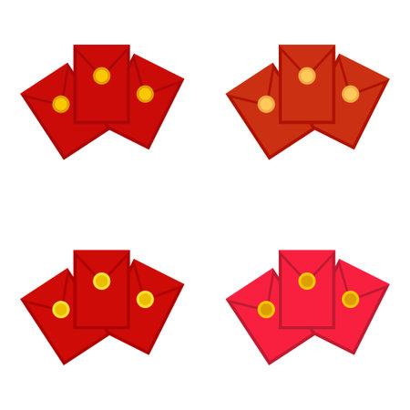 Red Envelope in flat style isolatedのイラスト素材