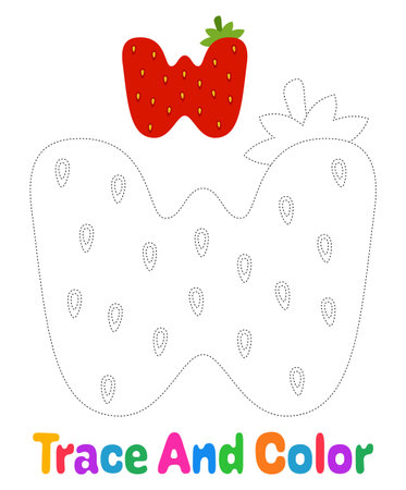 Alphabet W tracing worksheet for kidsのイラスト素材