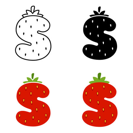 Alphabet S in flat style isolatedのイラスト素材