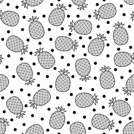 Seamless pattern with Pineapple, for decorationのイラスト素材