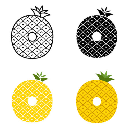 Alphabet O in flat style isolatedのイラスト素材