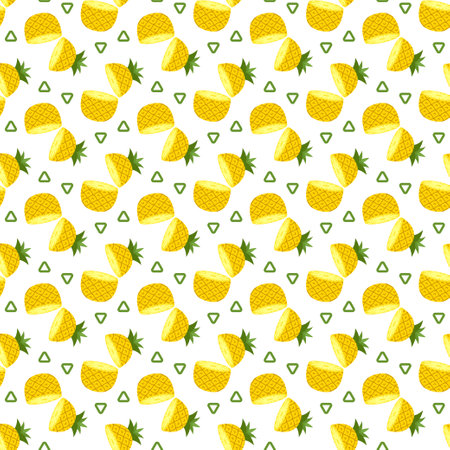 Seamless pattern with Pineapple, for decorationのイラスト素材