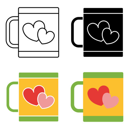 Mug in flat style isolatedのイラスト素材