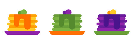 Pan Cake in flat style isolatedのイラスト素材