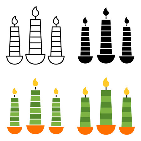 Candle in flat style isolatedのイラスト素材