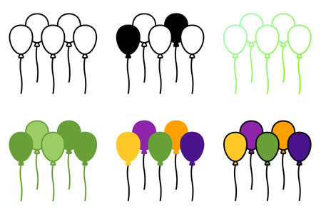 Balloons in flat style isolatedのイラスト素材