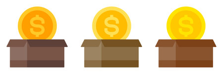 Money Box in flat style isolatedのイラスト素材