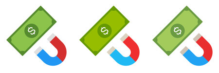 Money Attraction in flat style isolated