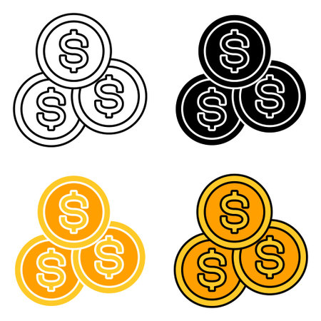 Dollar in flat style isolatedのイラスト素材