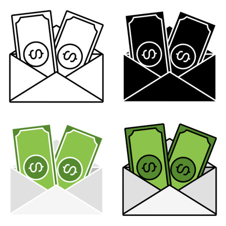 Financial Mail in flat style isolatedのイラスト素材