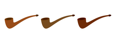 Smoking Pipe in flat style isolatedのイラスト素材