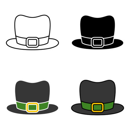 Leprechaun Hat in flat style isolatedのイラスト素材