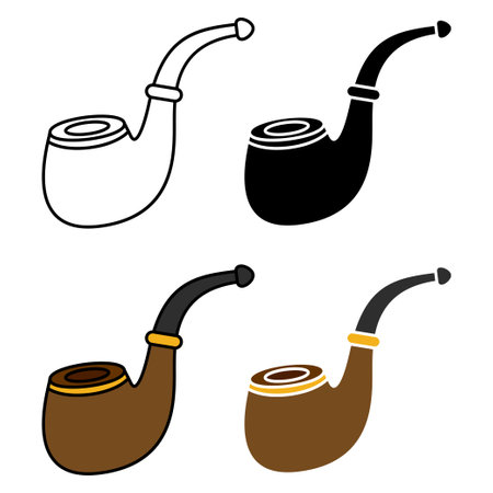Smoking Pipe in flat style isolatedのイラスト素材