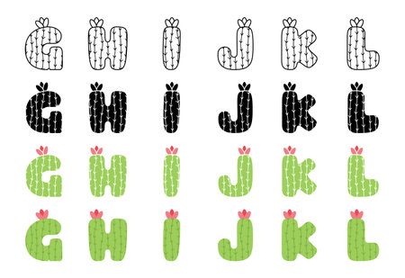 Alphabet in flat style isolatedのイラスト素材