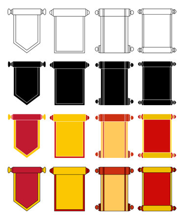 Chinese Scroll in flat style isolatedのイラスト素材