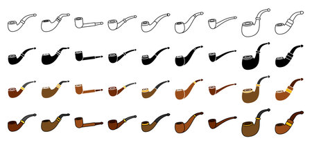 Collection of design elements for Smoking Pipeのイラスト素材
