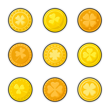 Collections of Coin sticker decalsのイラスト素材