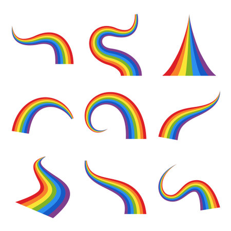 Rainbow in flat style isolatedのイラスト素材