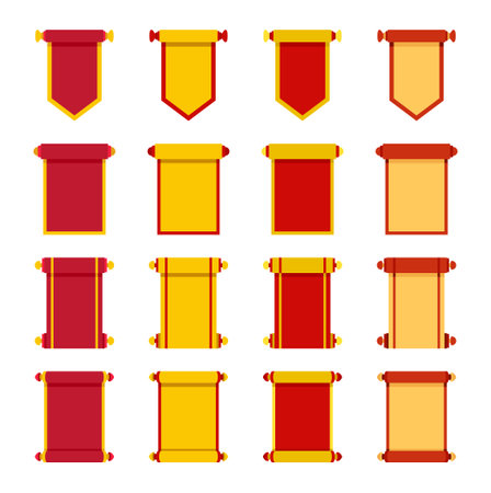 Chinese Scroll in flat style isolatedのイラスト素材