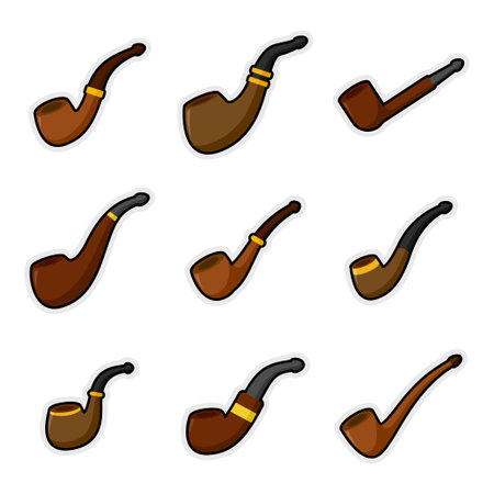 Collections of Smoking Pipe sticker decalsのイラスト素材