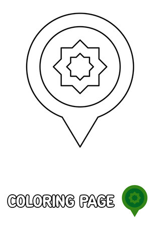 Coloring page with Pin for kidsのイラスト素材