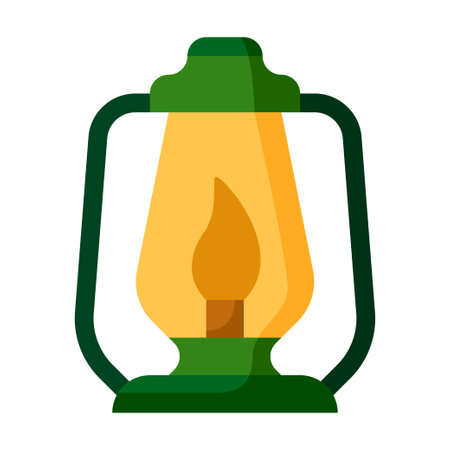 Oil Lamp in flat style isolatedのイラスト素材