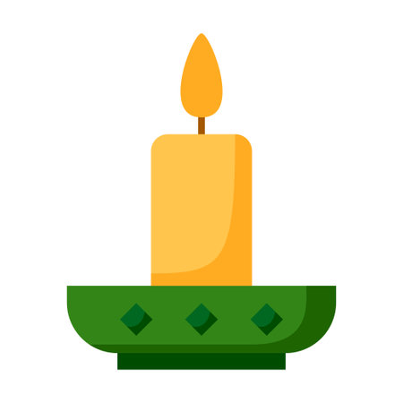 Candle in flat style isolatedのイラスト素材
