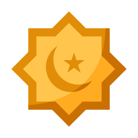 Eid Moon in flat style isolatedのイラスト素材