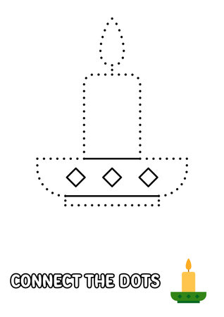 Dot to dot page with Candle for kidsのイラスト素材