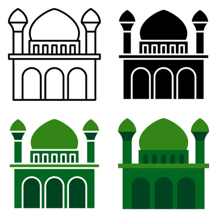 Mosque in flat style isolatedのイラスト素材