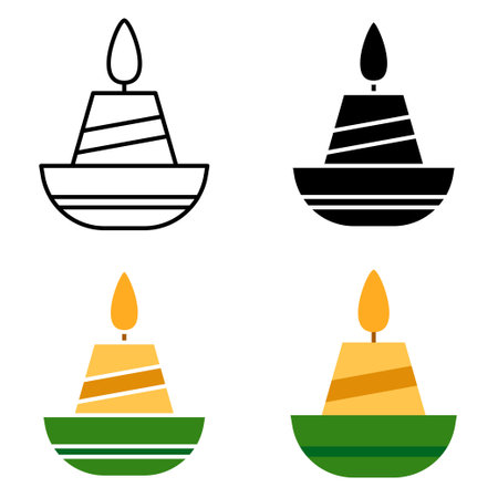 Candle in flat style isolatedのイラスト素材