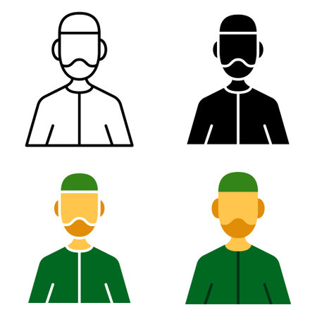 Muslim in flat style isolatedのイラスト素材