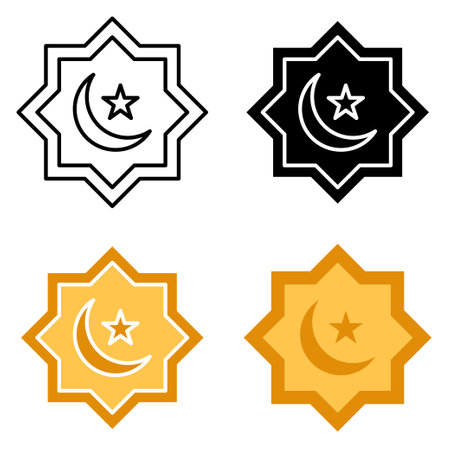 Eid Moon in flat style isolatedのイラスト素材