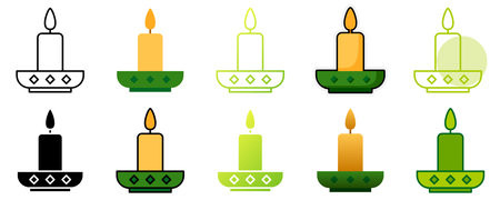 Candle in flat style isolatedのイラスト素材