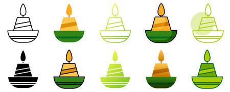 Candle in flat style isolatedのイラスト素材