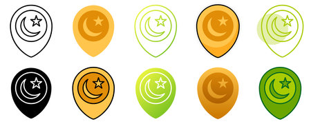 Pin in flat style isolatedのイラスト素材