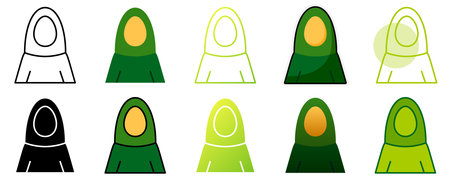 Muslim Woman in flat style isolatedのイラスト素材