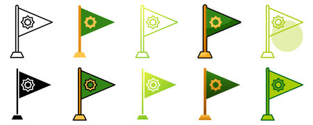 Flag in flat style isolatedのイラスト素材